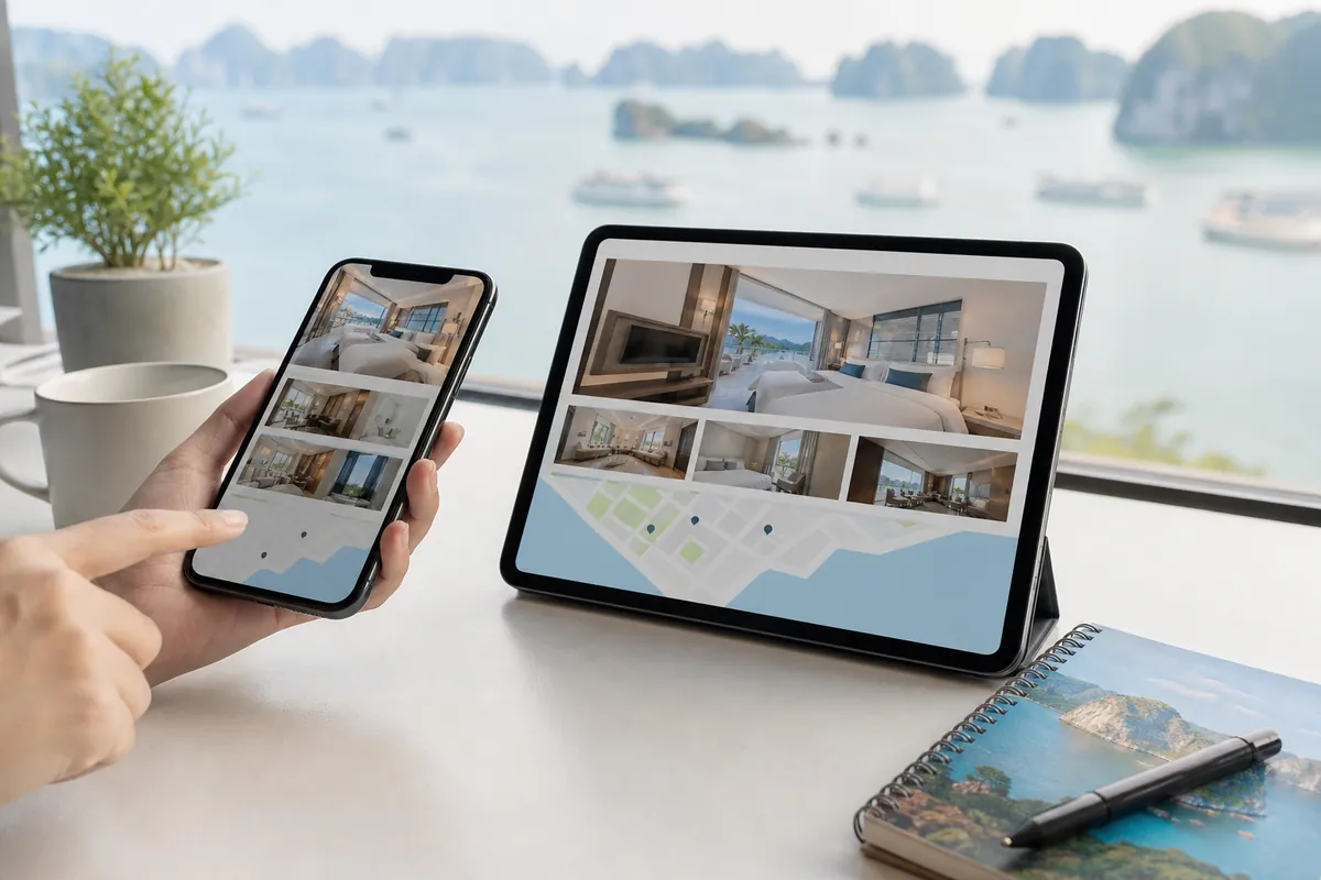 Trải nghiệm đặt phòng trên thiết bị di động tại Hạ Long